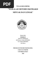 Download Makalah Metode Ekstraksi Minyak Dan Lemak by Rio Esvaldino SN118447498 doc pdf