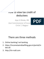 How To View Tax Credit of Deductees/taxpayers