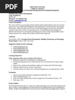 Download Brand Management-Course Outline by Behailu Nigussie SN118460377 doc pdf
