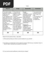 Download Self Portrait Rubric Art I by JenESmith SN11846095 doc pdf