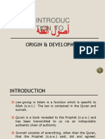 Introduction to the Origins and Development of Islamic Jurisprudence (Usul al-Fiqh