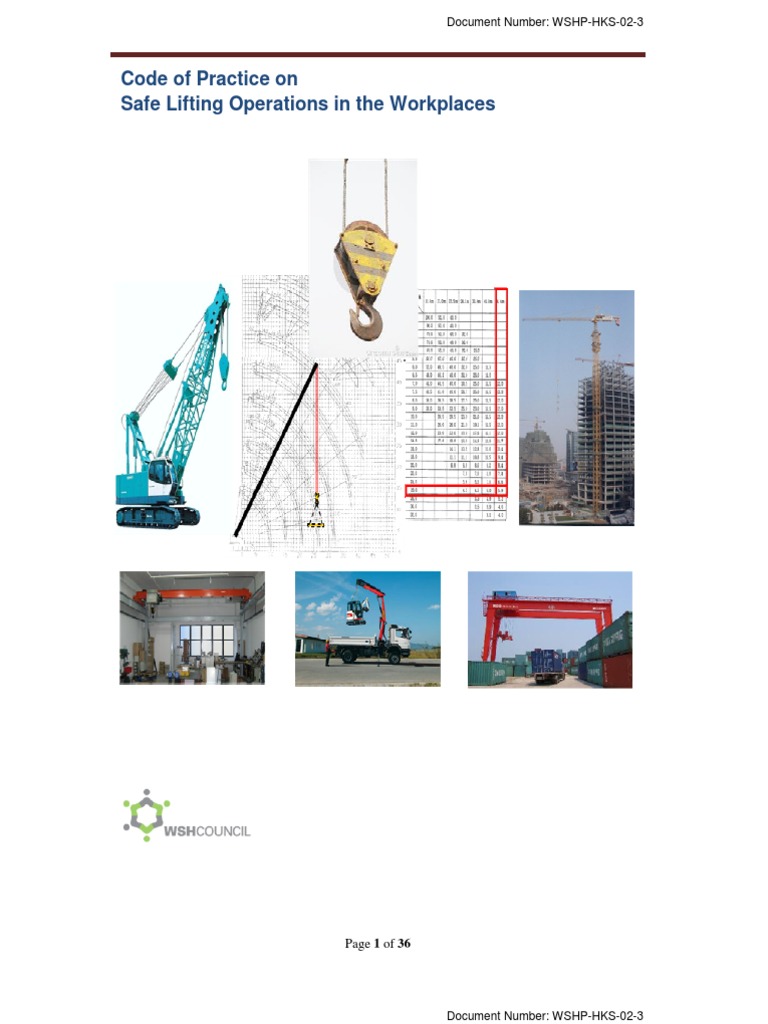 Code of Practice for Safe Lifting Operations | PDF | Crane (Machine ...