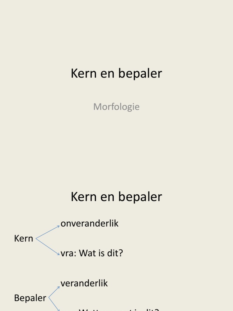 Morfologie Kern+en+Bepaler
