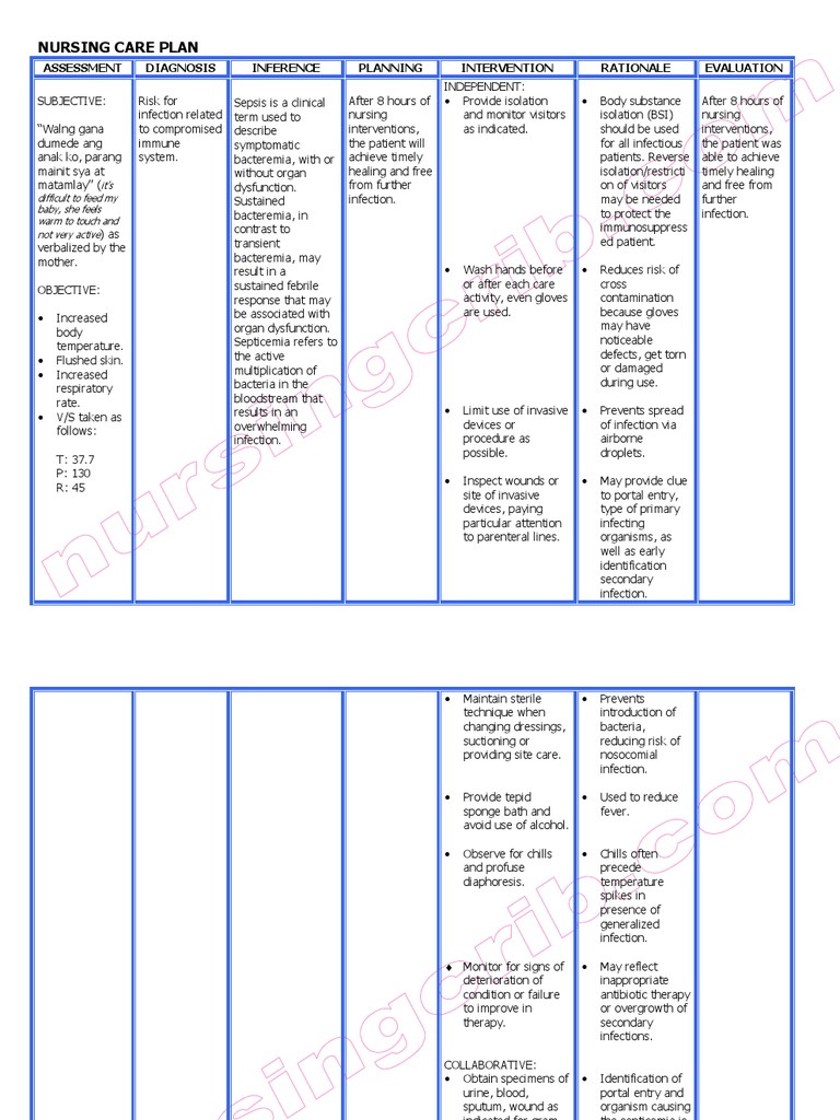 Nursing Care Plan Neonatal Sepsis Public Health