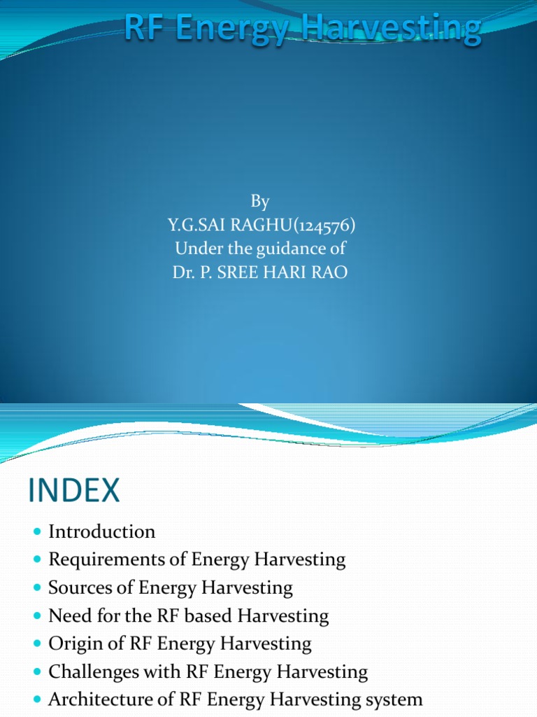 RF Energy Harvesting | PDF | Energy Harvesting | Rectifier
