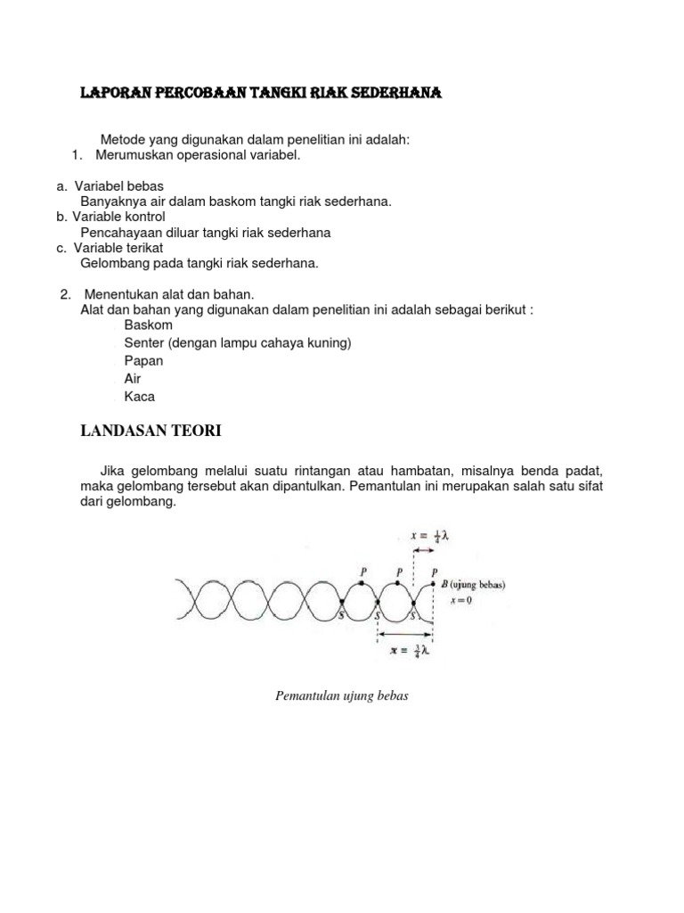 Pemantulan Gelombang di Tangki Riak | PDF