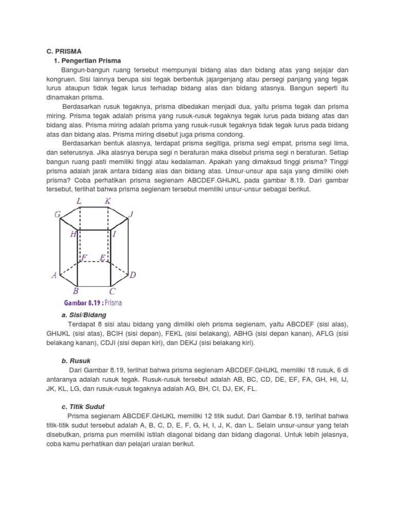 Rumus Luas Permukaan Prisma Segitiga