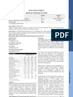 Alliance Holdings Limited: Credit Rating Report