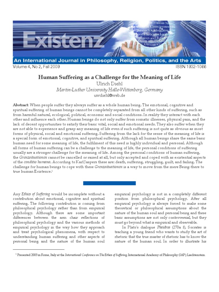 Human Suffering and Life's Meaning | PDF | Suffering | Meaning Of Life