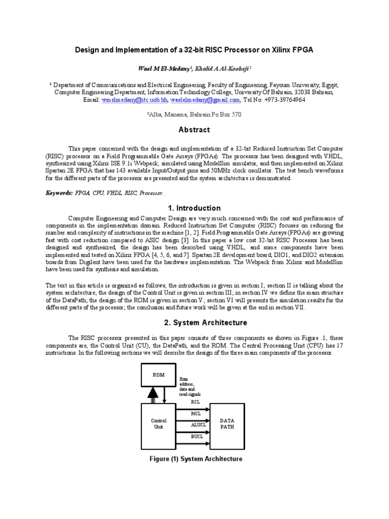 32 Processor Design and Implementation | PDF
