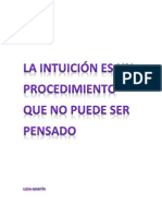 La intuición es un procedimiento que no puede ser pensado