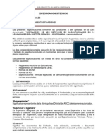 Especificaciones Técnicas de Un Proyecto de Saneamiento