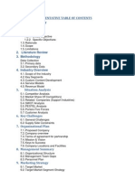 Tentative Table of Contents Executive Summary