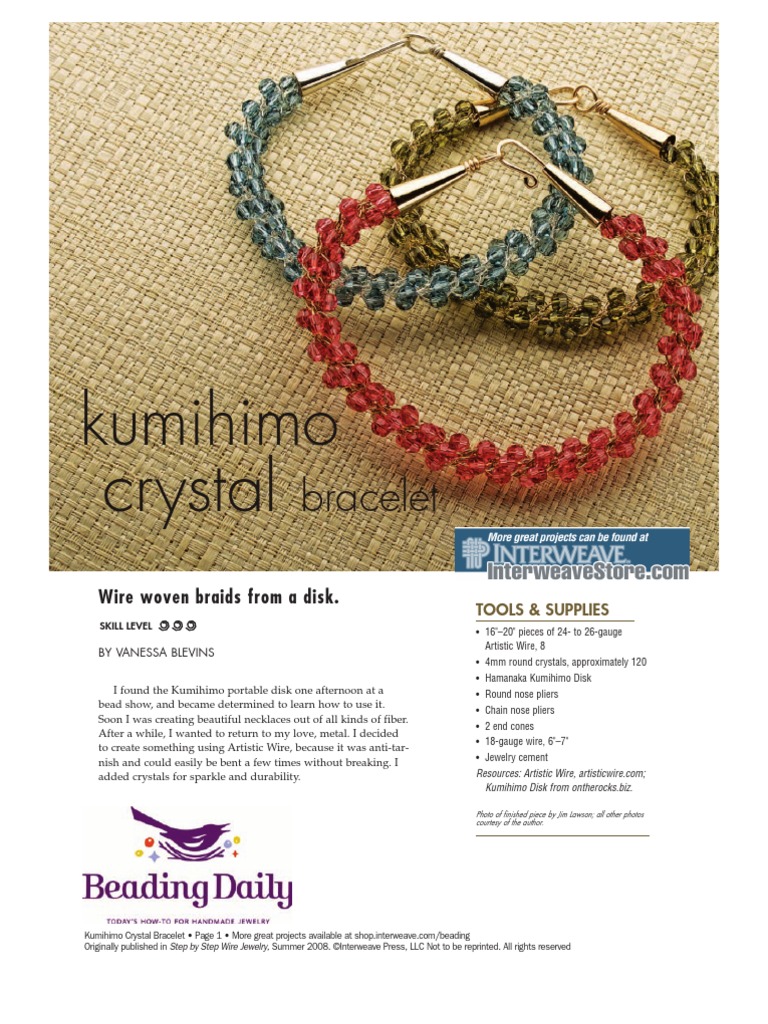 Kumihimo Crystal Pdf Pdf Home Garden Lifestyle
