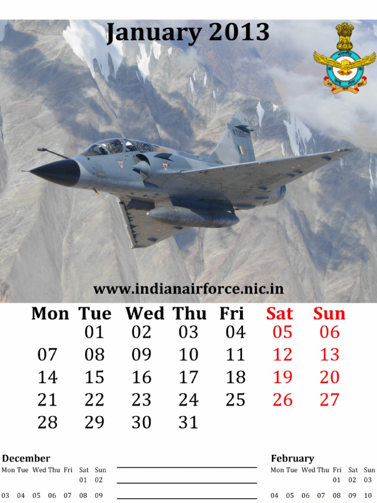 INDIAN AIR FORCE CALENDAR 2026 PDF FREE DOWNLOAD IN HINDI visual data 2