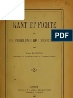 Kant Et Fichte Et Le Probleme de L Education