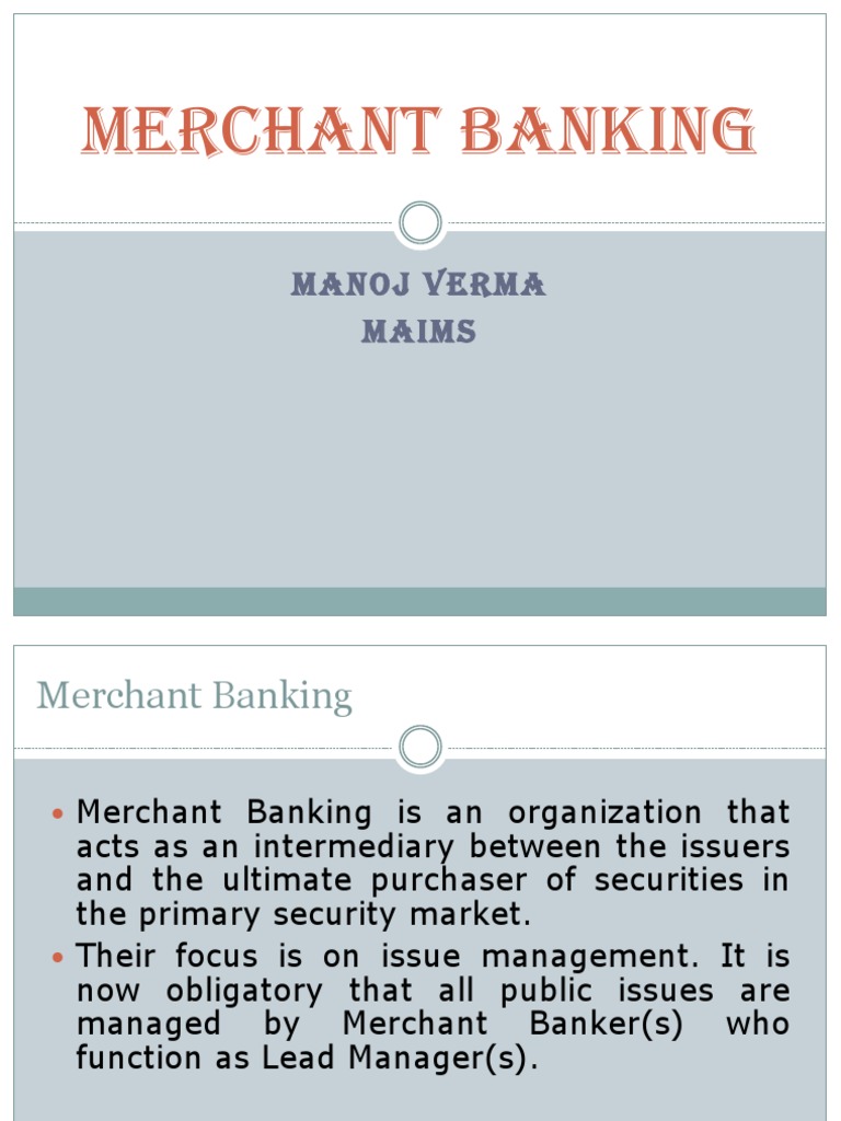 Merchant Banking in India Guide | PDF | Securities (Finance) | Banks