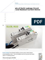 Principle of Earth Leakage Circuit Breaker ELCB and Residual Current Device RCD