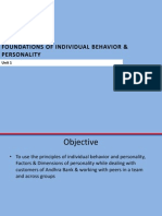 Foundations of Individual Behavior & Personality: Unit 1