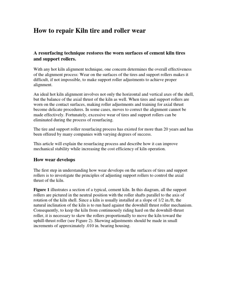 How To Repair Kiln Tire and Roller Wear PDF Machining Tire