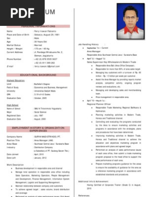 Contoh Cv Sales Marketing