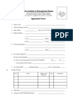 IIM Raipur Faculty Application Form