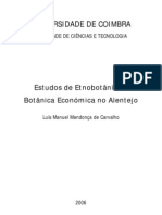 Estudos de Etnobotânica e Botânica Economica No Alentejo