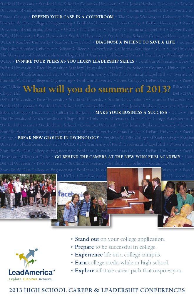 Leadamerica Summer High School Conferences | PDF | University Of ...