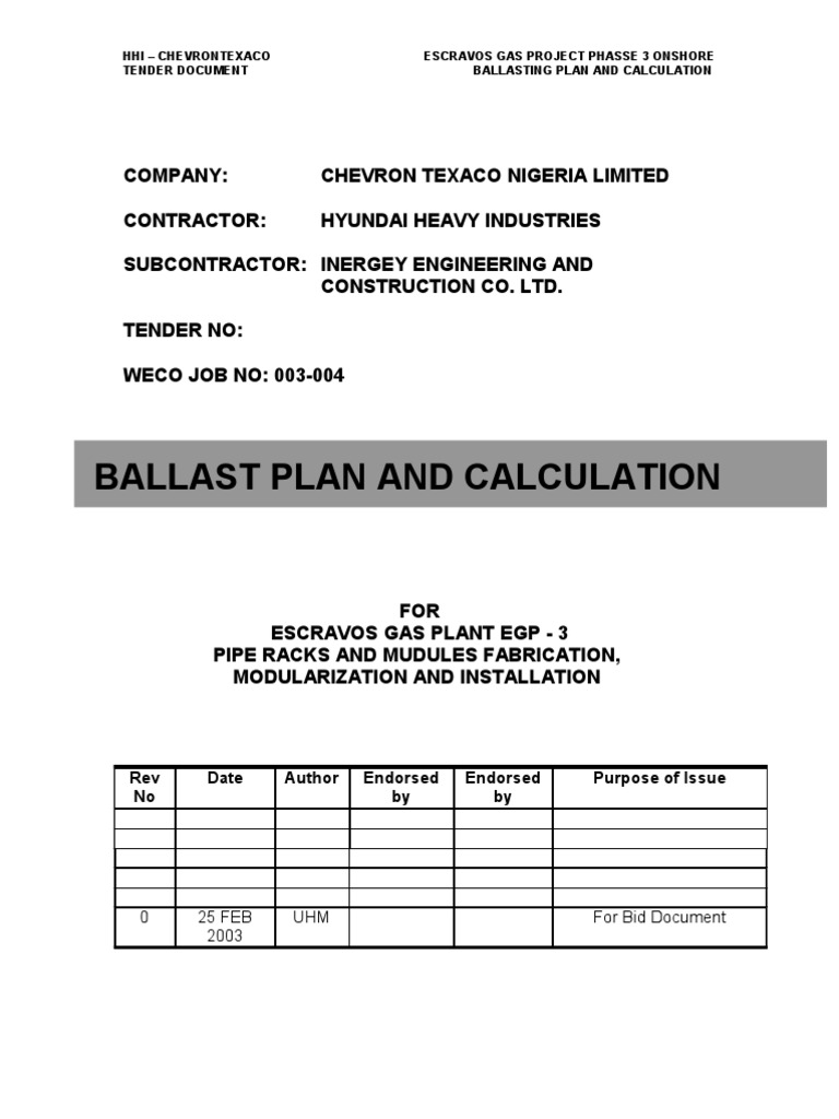 Ballast Calculation Ships Watercraft