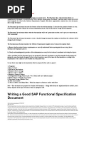 What Are Functional Specification in SAP