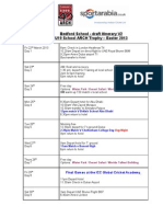 Bedford School - Draft Itinerary V2 U19 School ARCH Trophy - Easter 2013