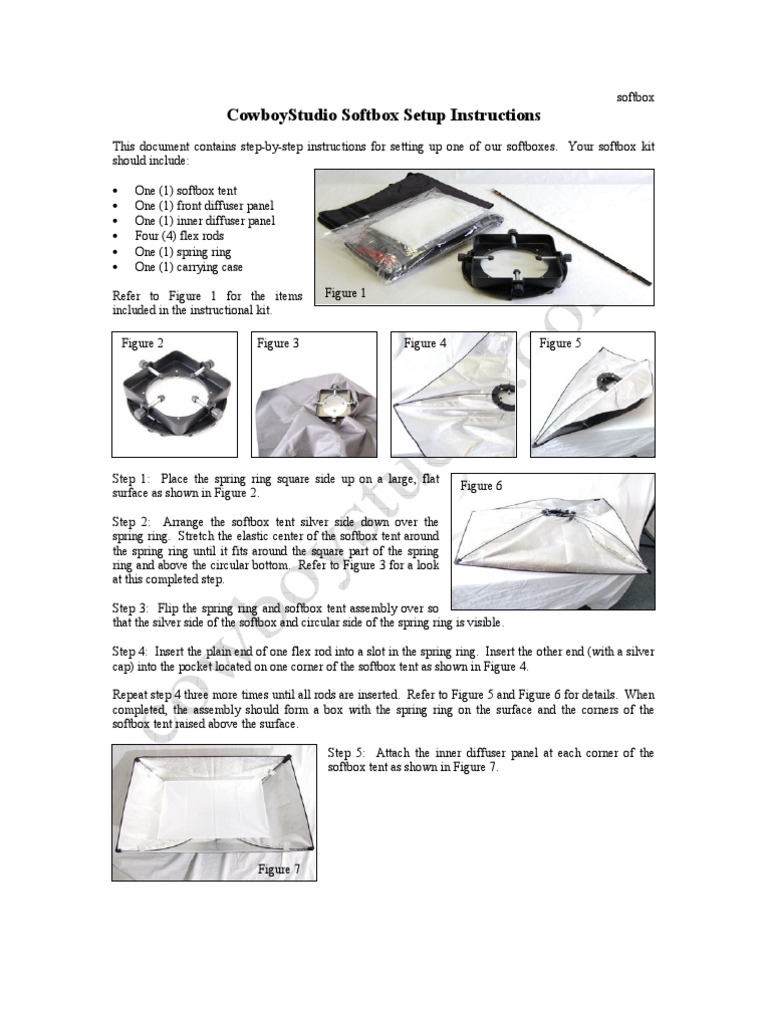 CowboyStudio Softbox Setup Guide | PDF