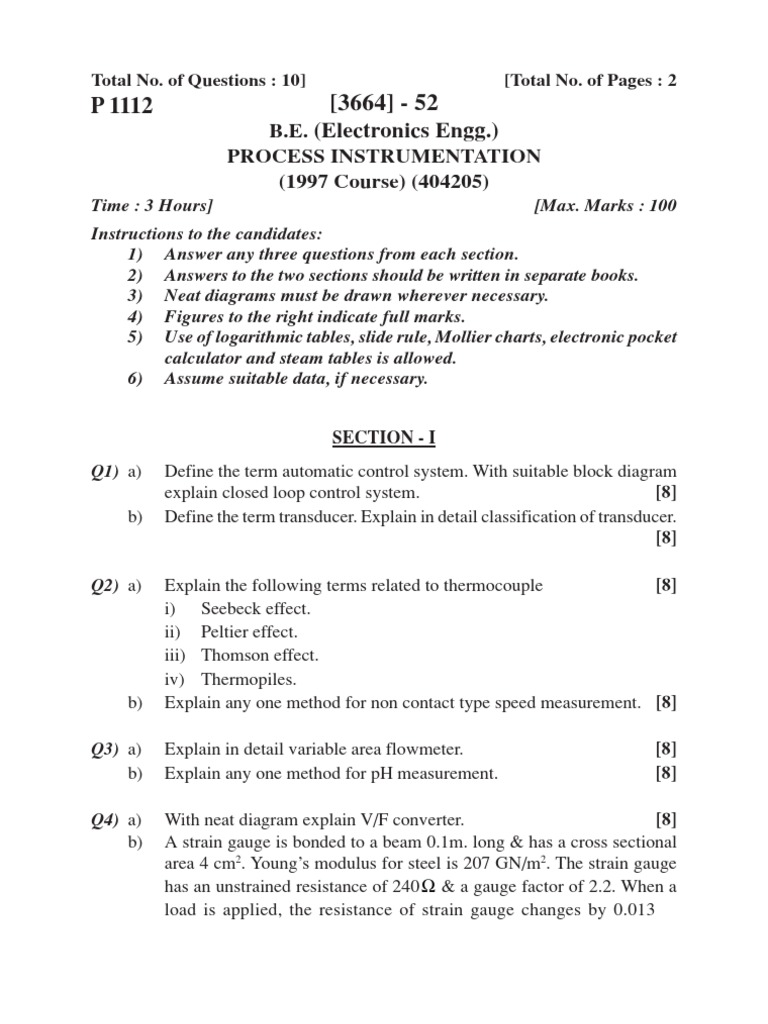 B.E. Exam Papers: Electronics, Printing, Civil Engineering | PDF ...