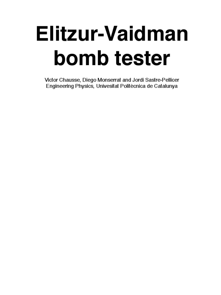 Elitzur-Vaidman Bomb Tester Explained | PDF | Photon | Quantum Mechanics