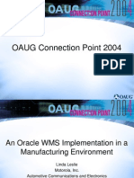 An Oracle WMS Implementation in A Manufacturing Environment