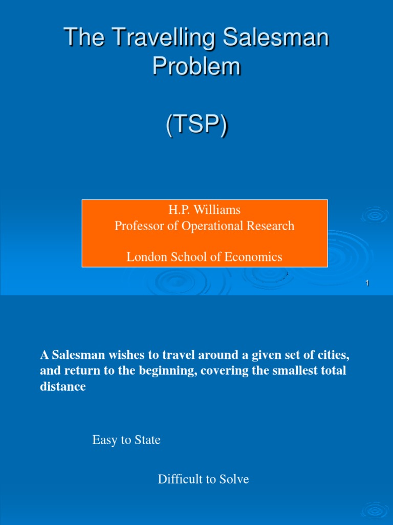 Overview of the Traveling Salesman Problem | PDF | Operations Research ...