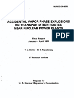 Accidental Vapor Phase Explosions on Transportation Routes Near Nuclear Power Plants