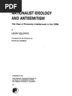 Nationalist Ideology and Antisemitism. The Case of Romanian Intellectuals in The 1930s - L. Volovici