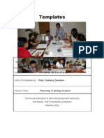 TVET Trainer Templates for Planning Training Sessions