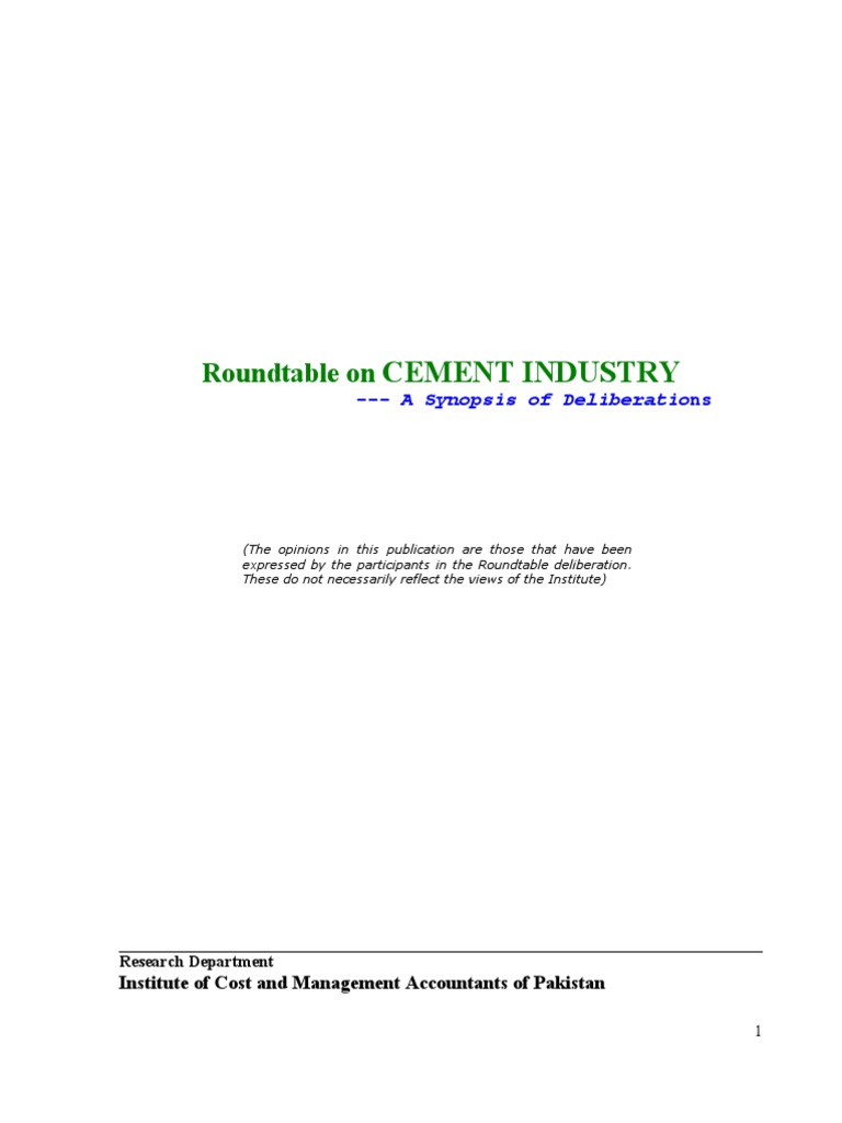 SWOT Analysis of Pakistan's Cement Industry | PDF | Cement | Economic ...