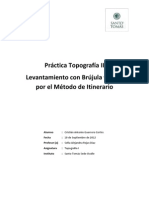 Levantamiento Con Brújula y Cinta Por El Método de Itinerario