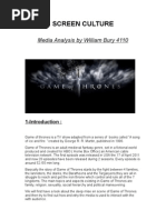 Download 4110_Media Analysis_Game of Thrones by William Bury SN118762510 doc pdf