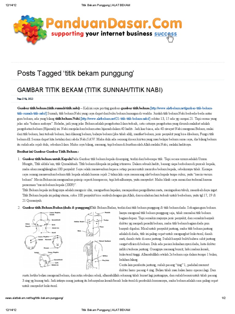 Titik Bekam Punggung Alat Bekam Titik Bekam Punggung Alat Bekam