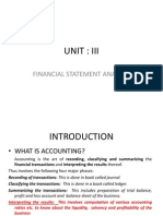 Unit: Iii: Financial Statement Analysis