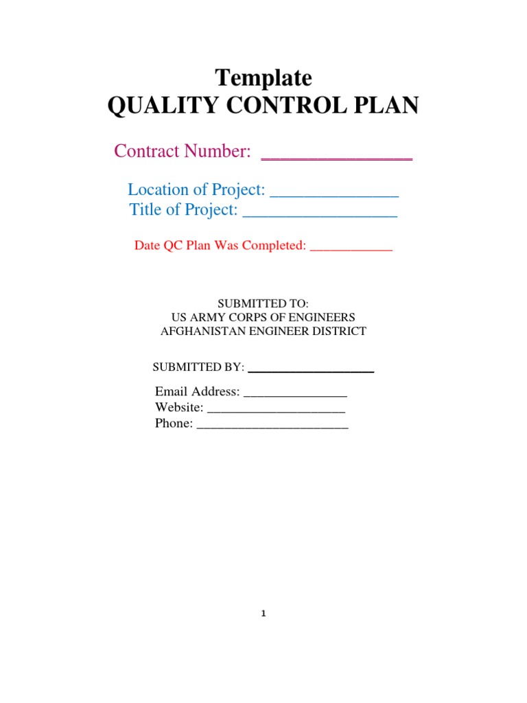 QC Plan Template | PDF