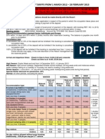 De Voetpadkloof Tariffs 2013