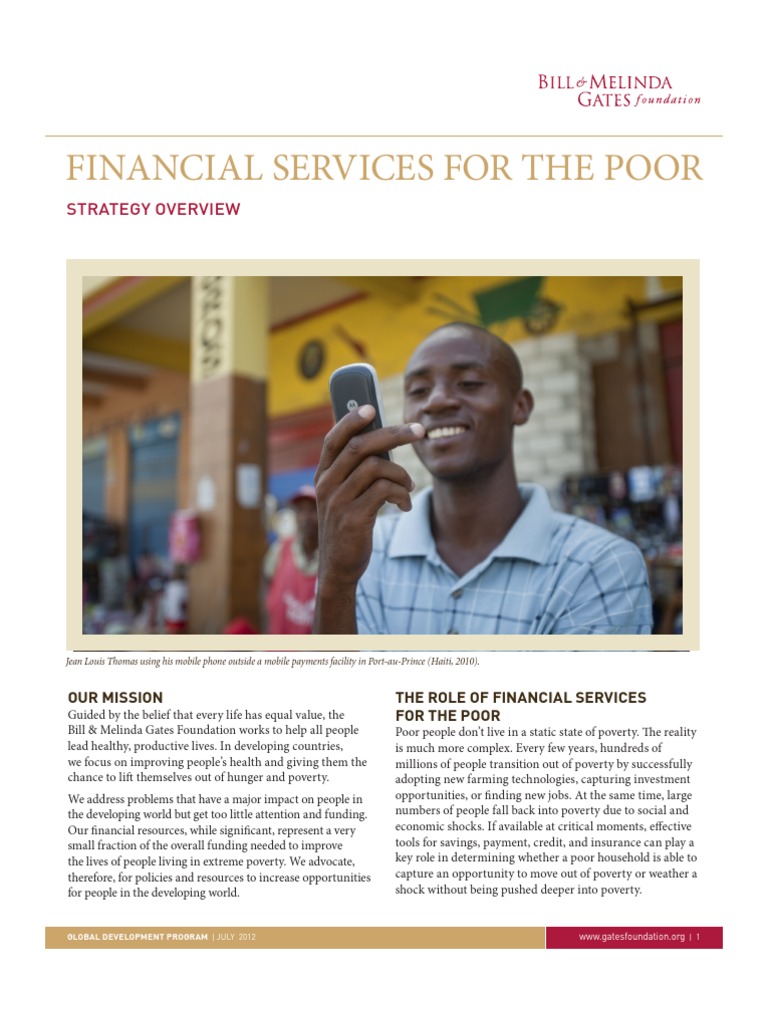 Gates Foundation Financial Services For The Poor Strategy Overview