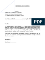 Shipment disposal authorization letter