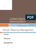 HUMAN RESOURCE MANAGEMENT EVOLUTION