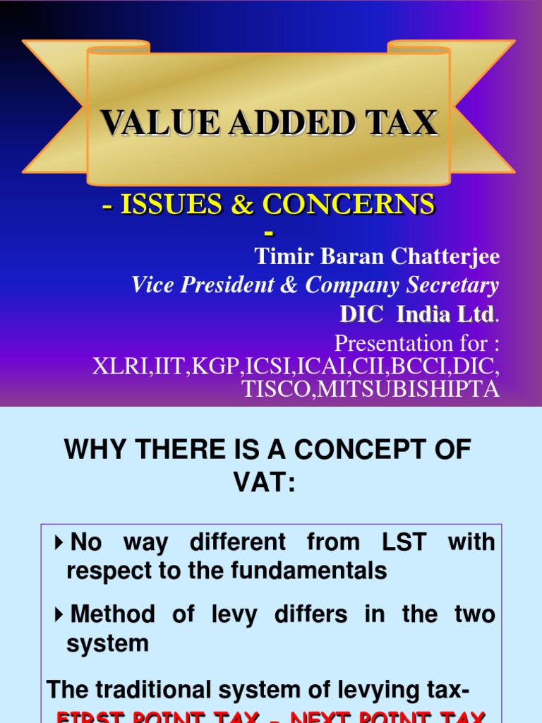Vat Presentation Pdf Value Added Tax Taxes